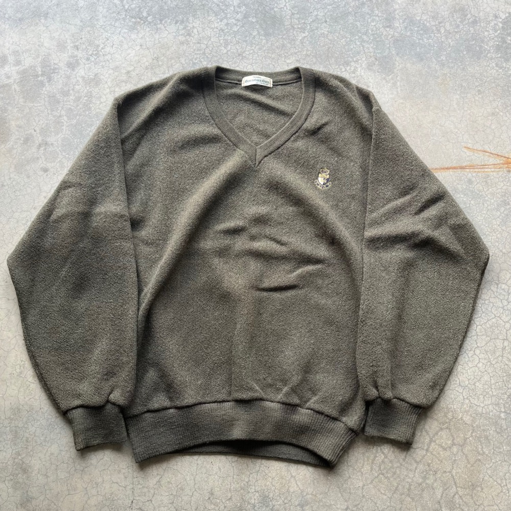 Vintage Greater Greensboro Open Golf Sweater Mens LL Olive Green V-Neck Pullover